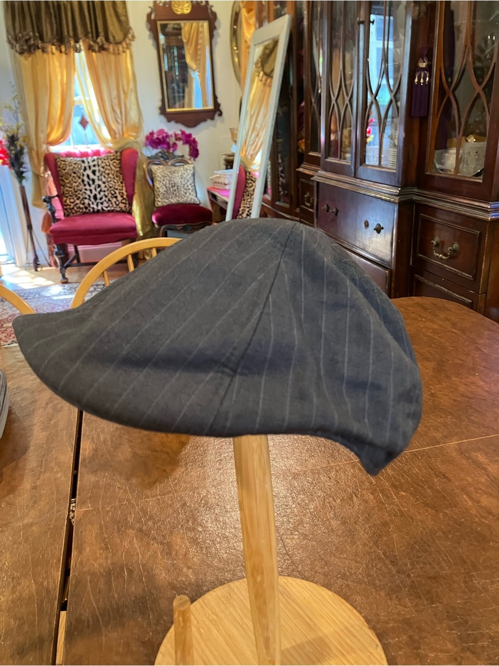 H&M Navy Pinstripe Flat Cap